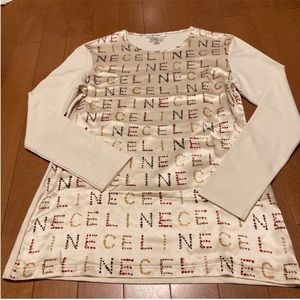 CELINE vintage logo long sleeve blouse top shirt size medium large size 38 M / L